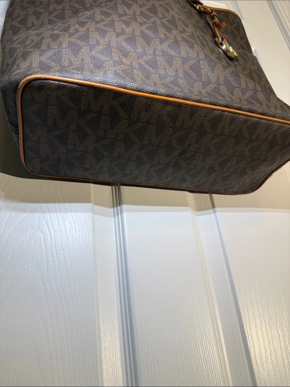 Michael Kors Brown & Tan MK Logo Laptop Tote